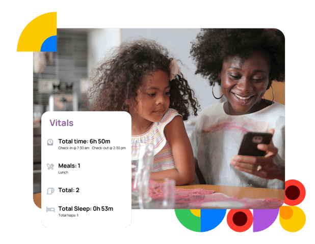 Mother viewing a custom report in LineLeader childcare software
