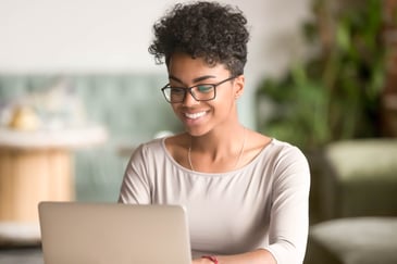 woman on computer