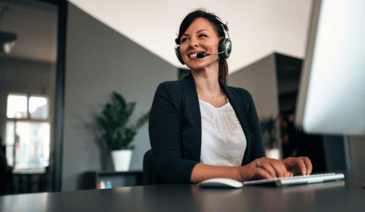 woman with headset