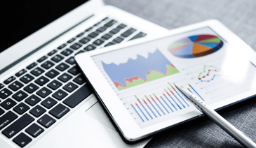 tablet with digital marketing data