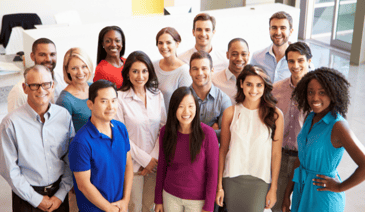 group of office workers in business casual