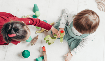 two children enrolled in a childcare center