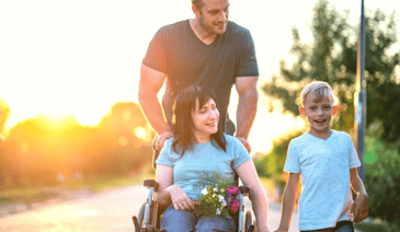 family with young boy in need of childcare 