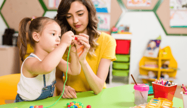 preschooler and teacher - preschool classroom management 