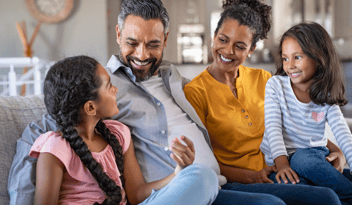 family engagement - family on the couch