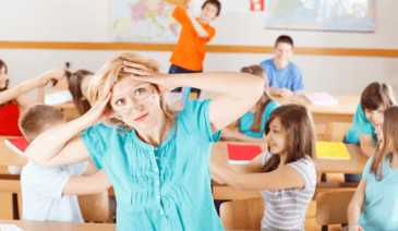 frustrated teacher dealing with challenging behaviors