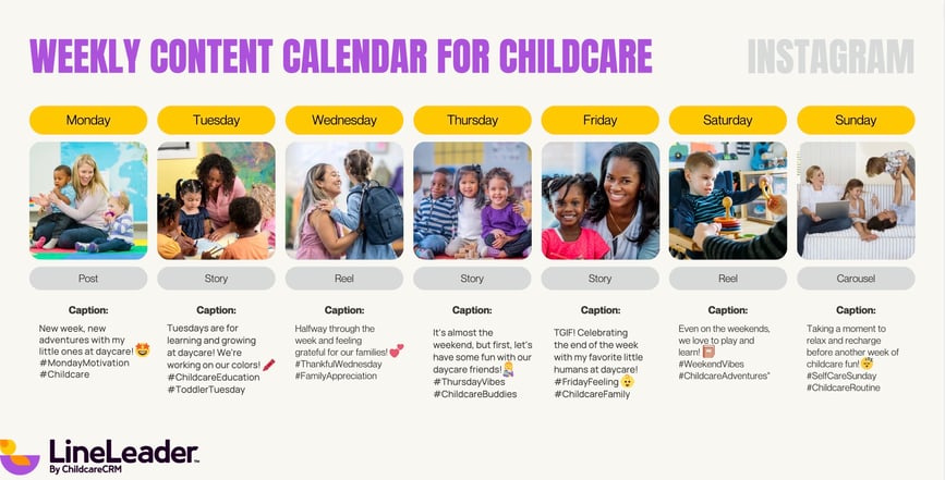 Example Social Media Content Calendar Infographic