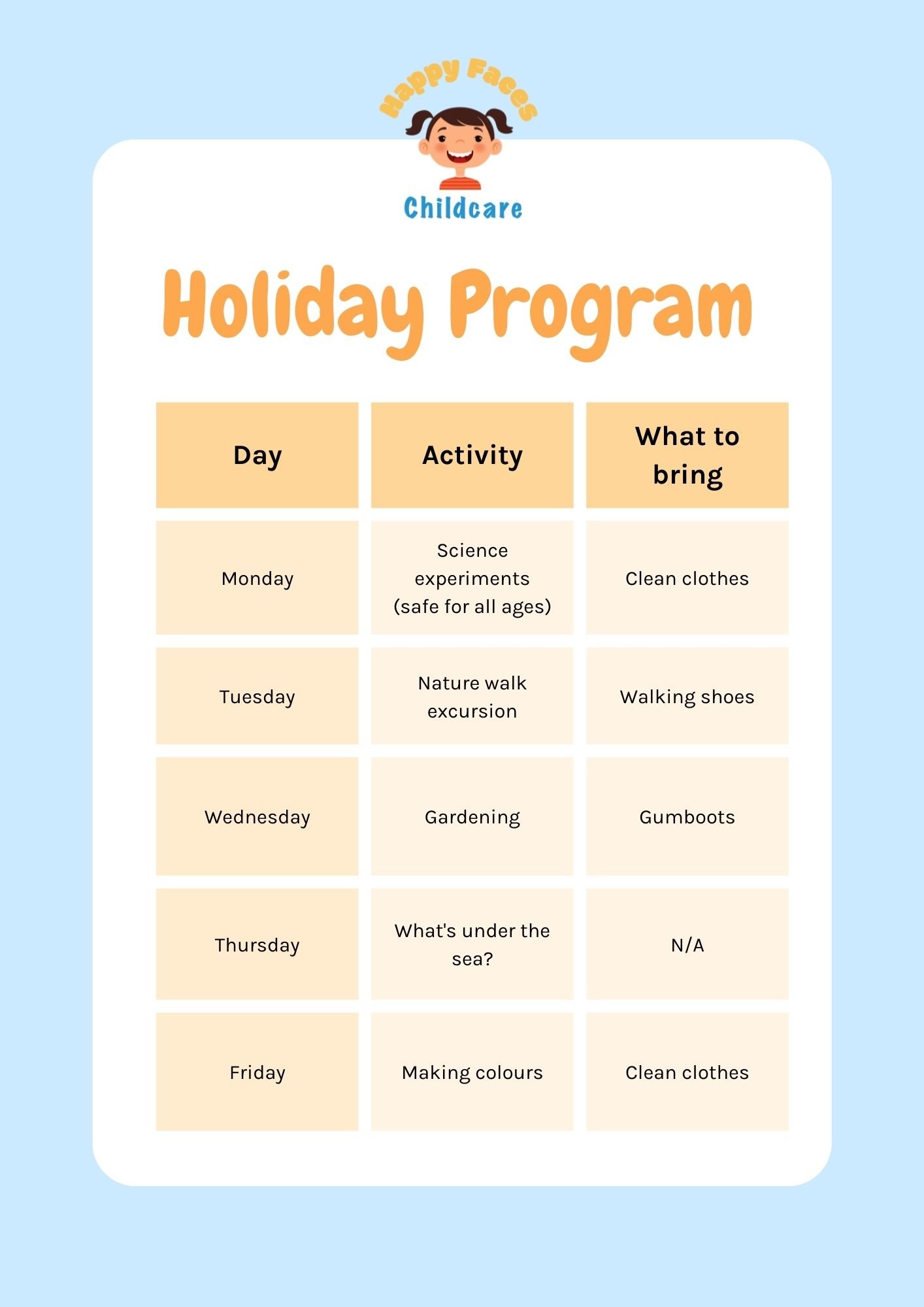 Holiday Program