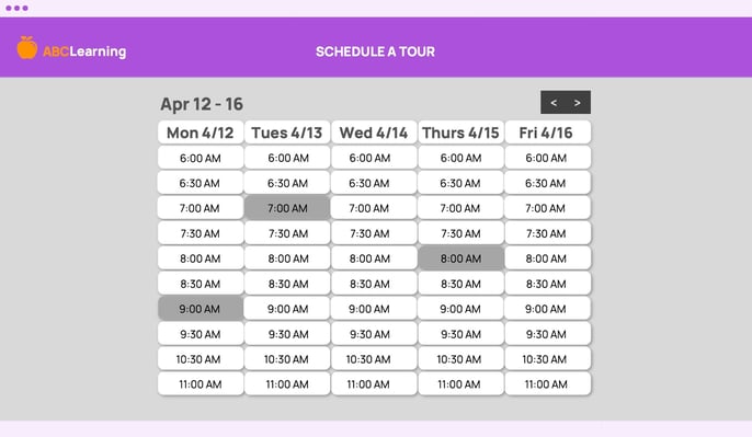 Digital tour scheduler on website: marketing automation plan