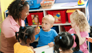 children and teacher