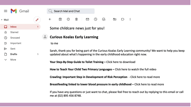 Childcare News Email LineLeader