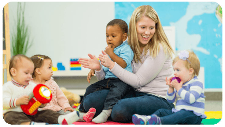 daycare teacher with kids