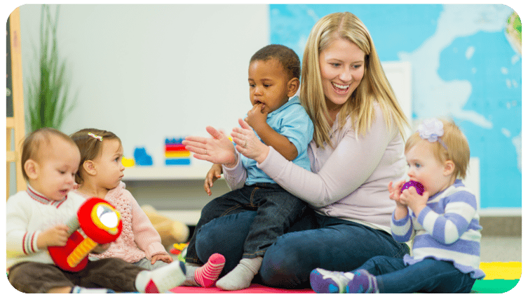 daycare teacher with kids crop