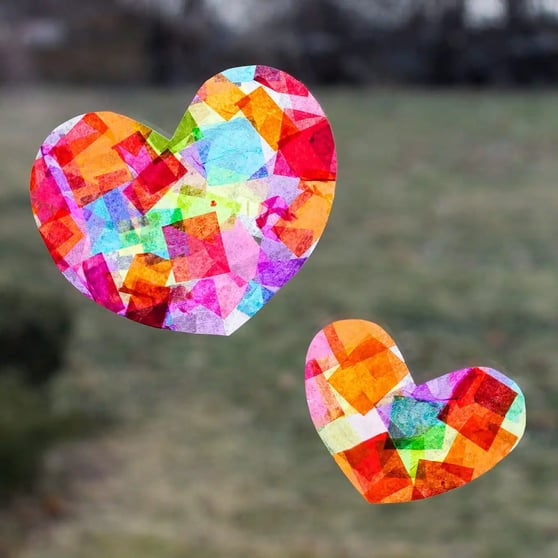 heart sun catchers - daycare valentines ideas