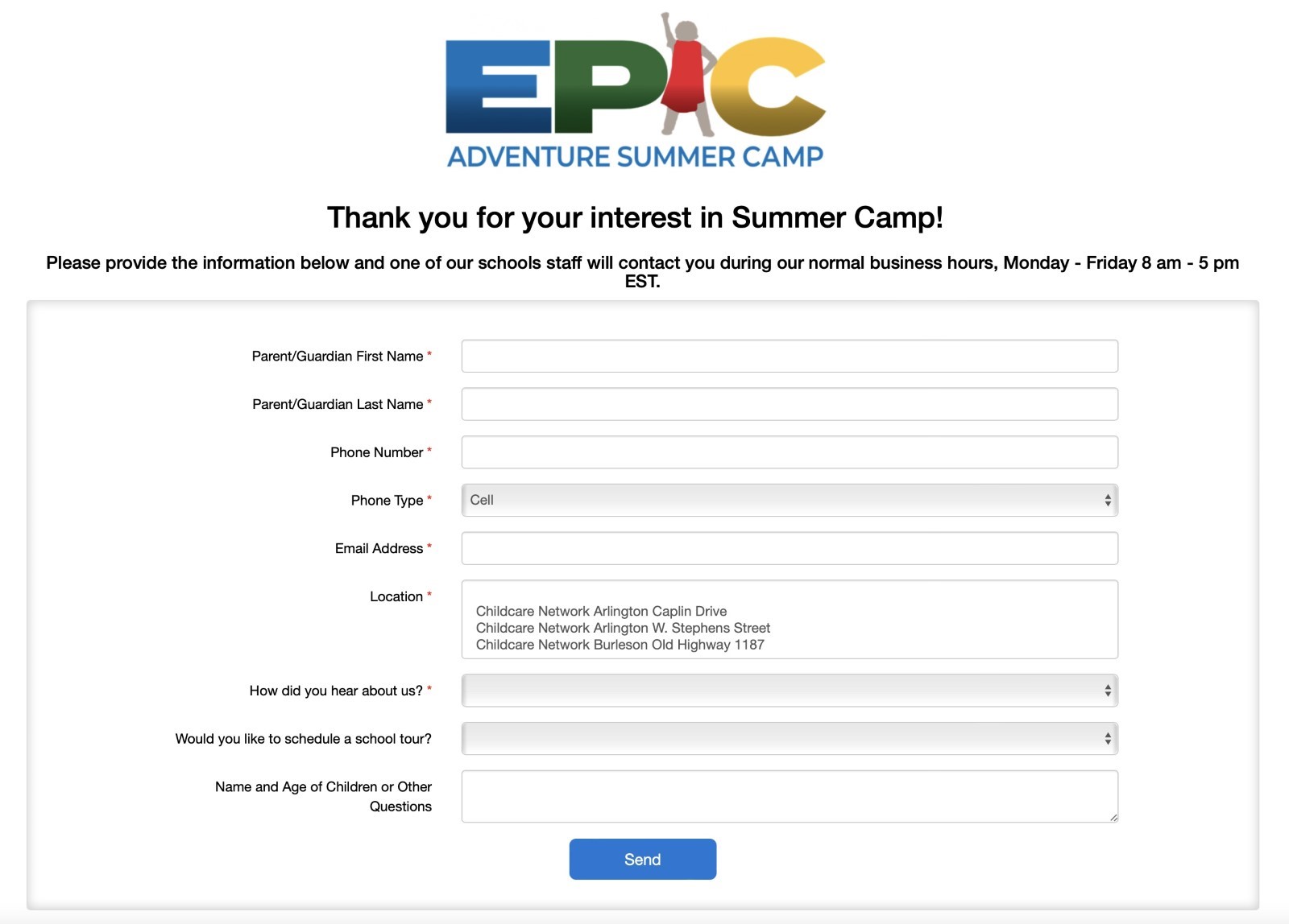 summer camp form